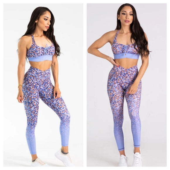 NOIREBLANC | Lilac Srunch Leggings and Sports Bra Set - Picture 1 of 16